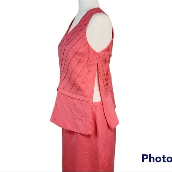 Positive Attitude Pink Linen Blend 2 PCS Skirt Set Full Lining Size 12 - Picture 10 of 16